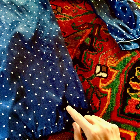 🌙 PINK Silk Pajama Top - Polka Dot - Picture 8 of 9